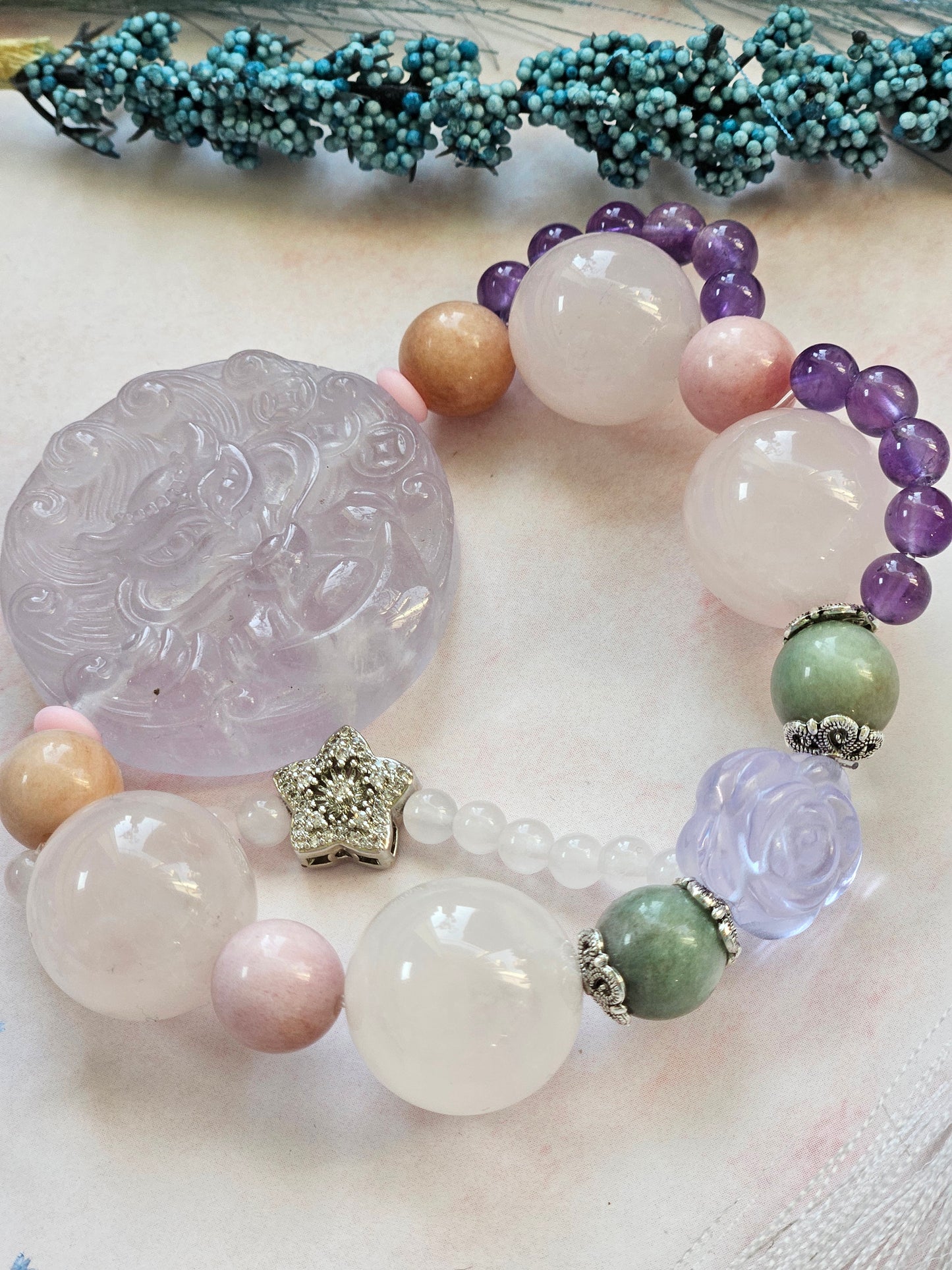 Amethyst Fox Bracelet – Intuition, Protection & Healing