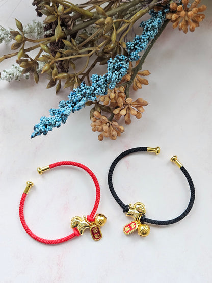Adjustable Cord Bracelet – Year of the Horse Charm Bracelet with Fortune Symbol