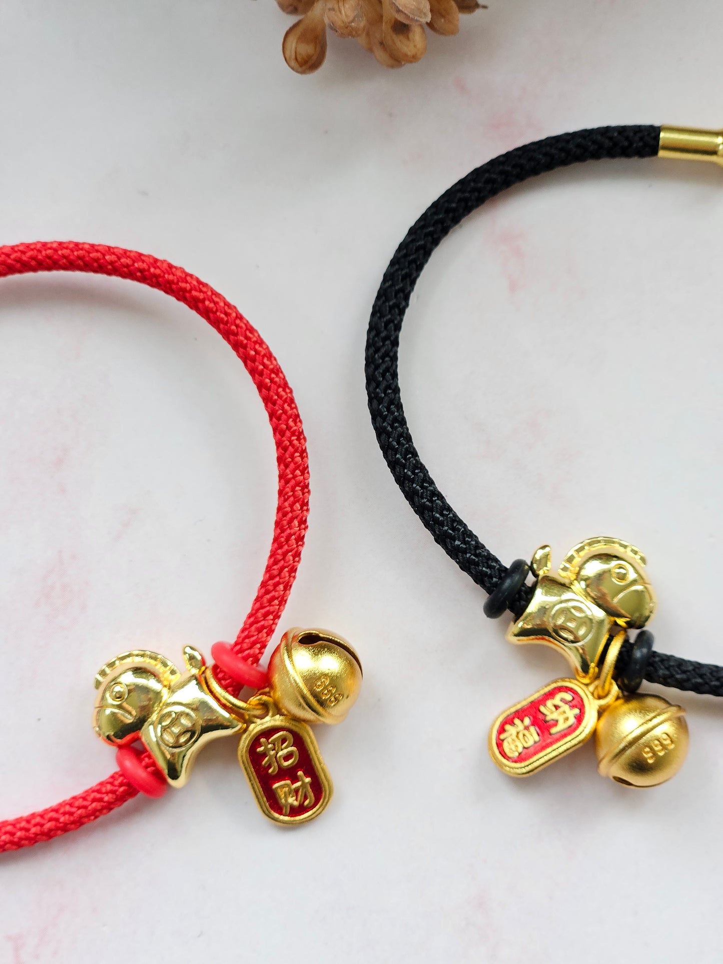Adjustable Cord Bracelet – Year of the Horse Charm Bracelet with Fortune Symbol