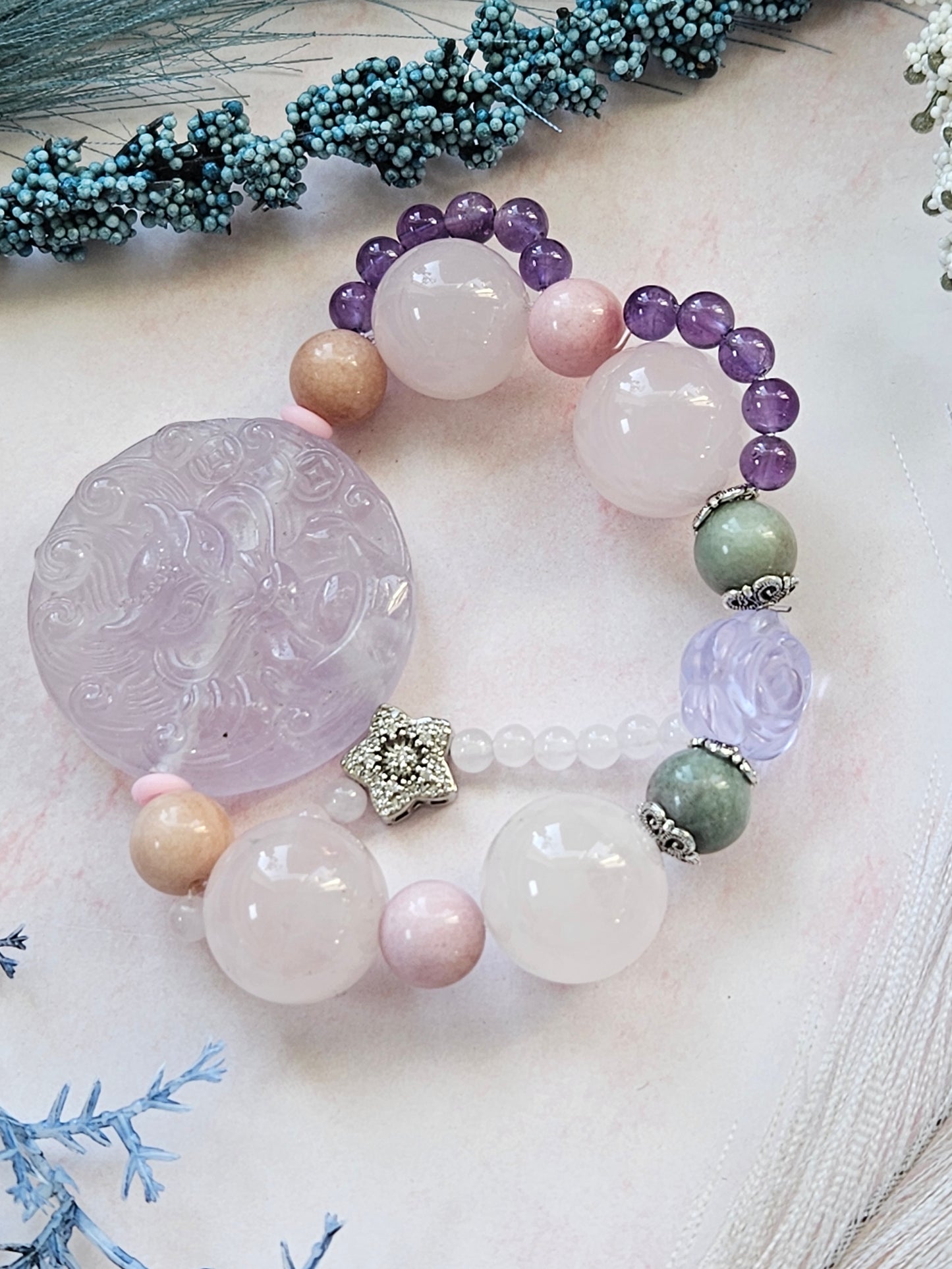 Amethyst Fox Bracelet – Intuition, Protection & Healing
